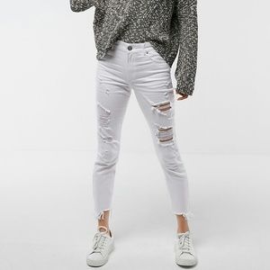 NWT White Express High Waist Distressed Jeans 12R